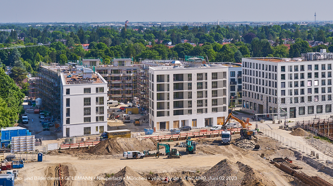 02.06.2023 - aktuelle Fotos von der Baustelle Alexisquartier in Neuperlach in München